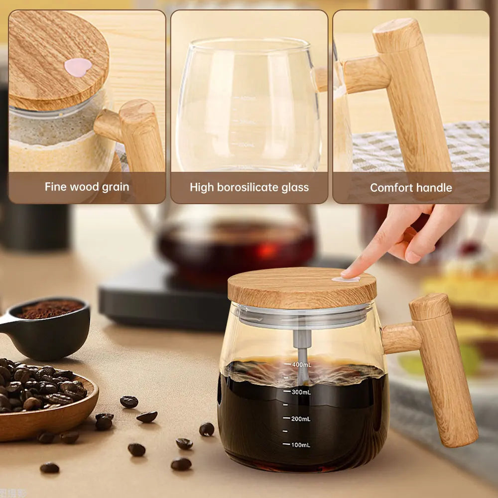 400 ml Glass Self-Stirring Mug