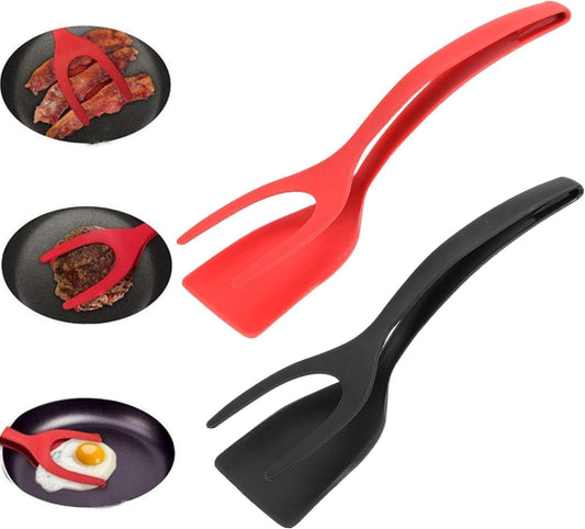 Espátula y pinzas 2 en 1 de silicona Egg Flipper para freír