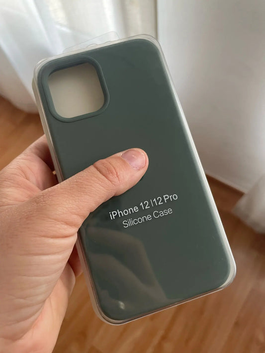Funda Terciopelo Microfibra Silicona para iPhone 15 con Logo