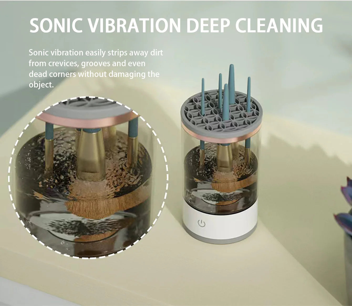 Mini Portable Ultrasonic Makeup Brush Cleaner